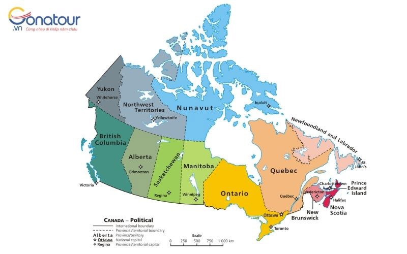 Bản đồ hành chính Canada