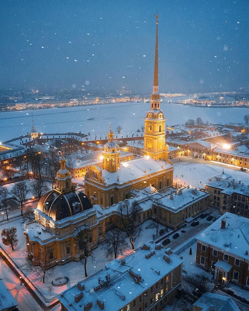 Pháo đài Petropavlovskaya mùa đông