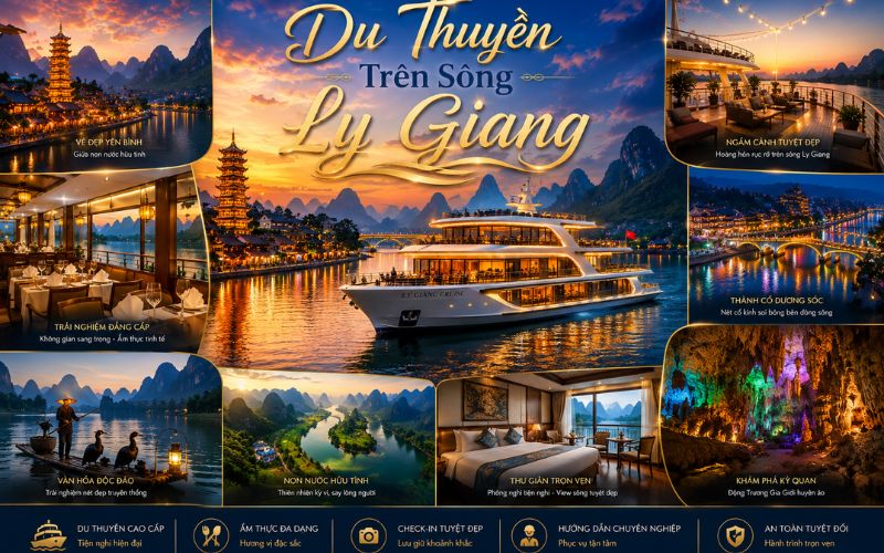 Du thuyền trên sông Ly Giang