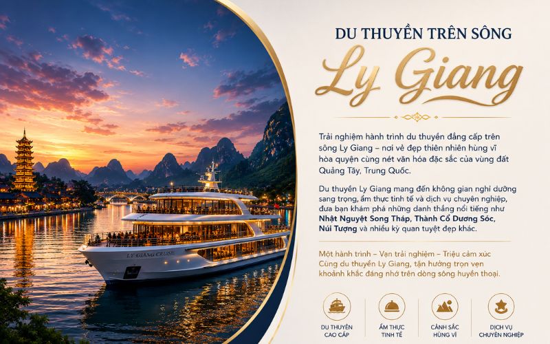 Du thuyền trên sông Ly Giang