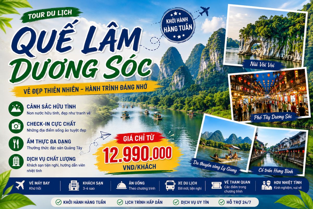 Tour du lịch Quế Lâm - Dương Sóc