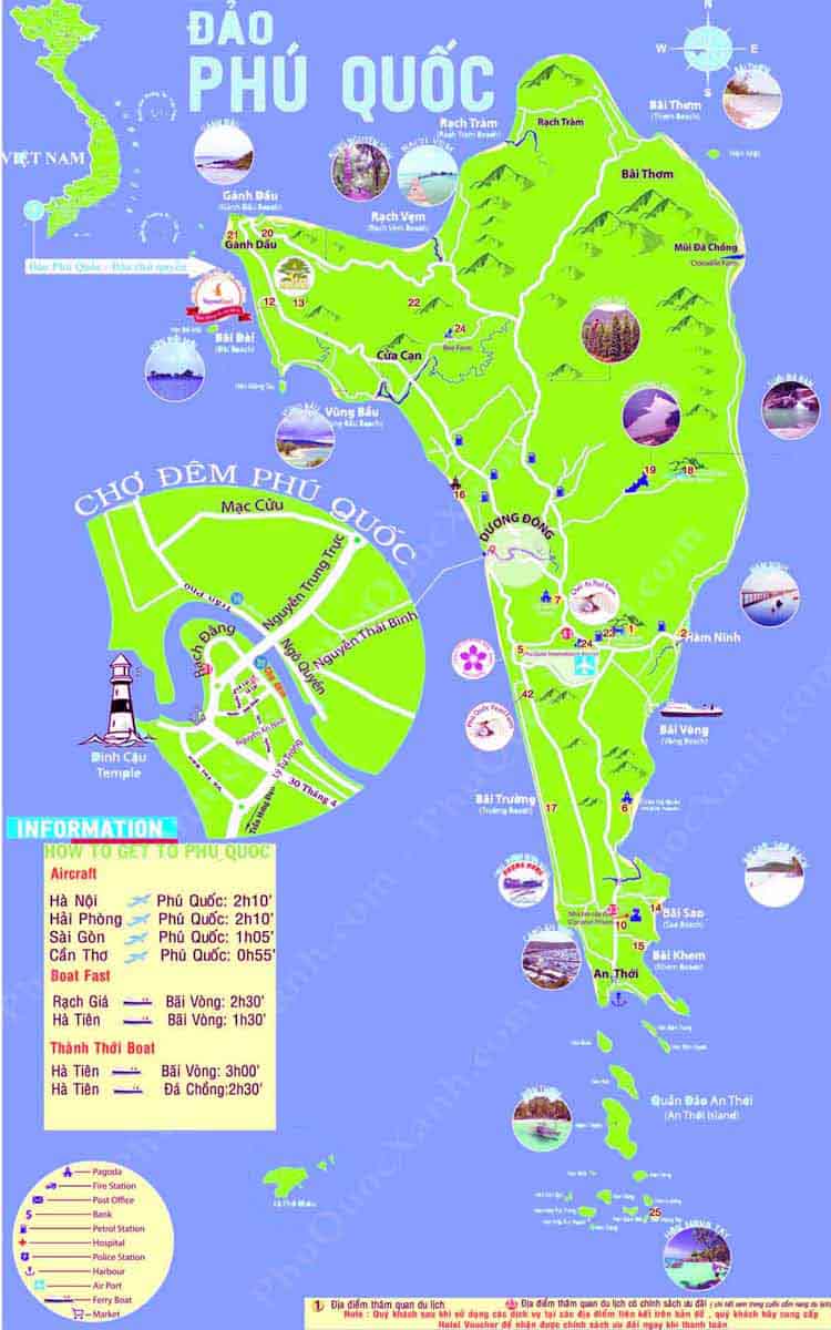 Bản đồ hành chính Phú Quốc được cập nhật năm 2024, với những cập nhật về hệ thống giao thông, đường phố và hạ tầng. Người dân và du khách có thể dễ dàng đi lại và tìm kiếm thông tin về các khu đô thị, bãi biển và các trung tâm văn hóa.