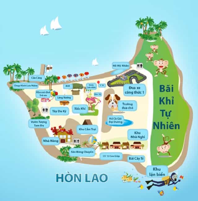 Bản đồ đảo khỉ Nha Trang