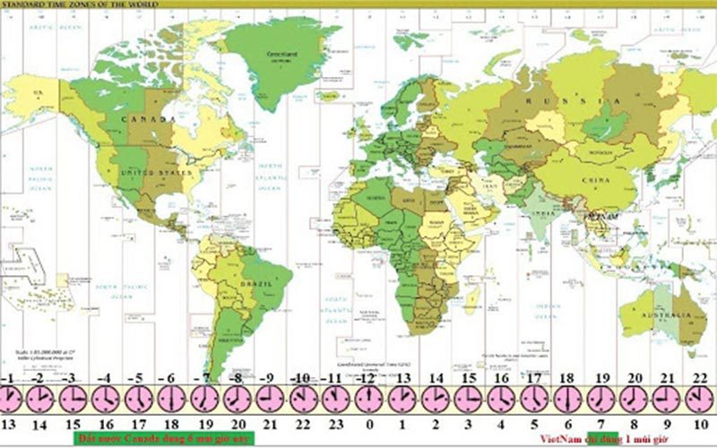 Cách tính múi giờ địa phương