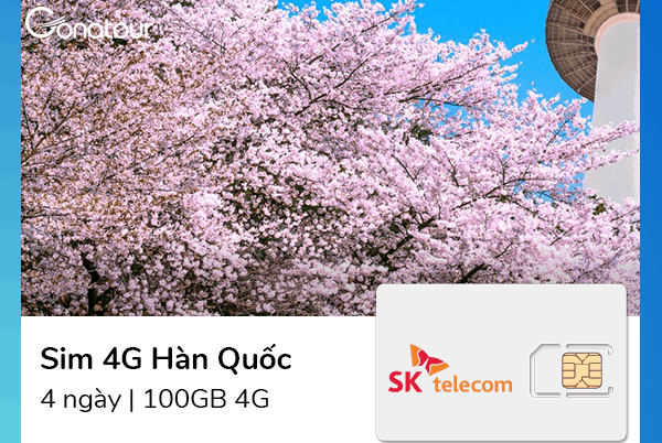 Sim 4G Du Lịch Hàn Quốc - 100GB