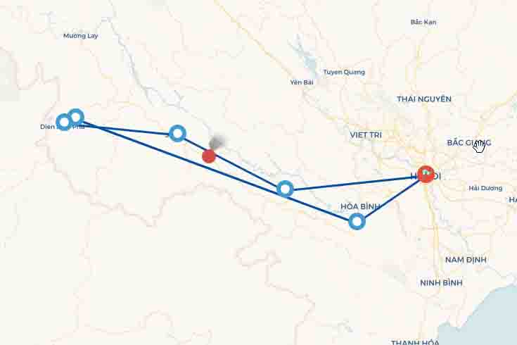 NB – Mộc Châu – Sơn La – Điện Biên - Mường Phăng – Hòa Bình (4N3D)