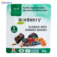 Bánh năng lượng việt quất & hạt chia - IRONBERRY Blueberry & chia ultimate bites (60gr)  